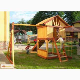 Детские игровые комплексы из дерева ООО Родной дом Горка качели в Санкт-Петербурге
