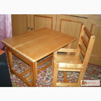 Cтол и стул детский деревянный в Новокузнецке