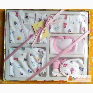 Одежда новорожденным. Подарочный комплект для новорожденной девочки 6 предметов 0-3 мес
