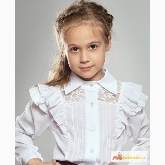 Белые блузы для девочек школа р.122-152 Valeri (Mevis) в Ростове-на-Дону